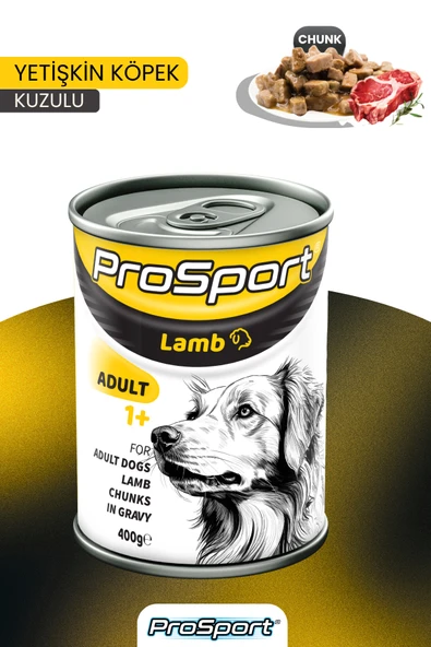 PROSPORT CHUNK KUZU ETLİ YETİŞKİN KÖPEK KONSERVE MAMA 400GR