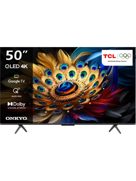 TCL 50C655 50'' 126 Ekran Uydu Alıcılı 4K Ultra HD Google QLED TV ürün görseli