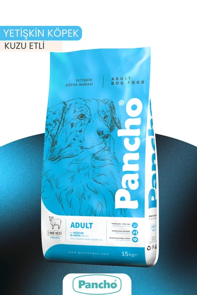 PANCHO KUZU ETLİ YETİŞKİN KÖPEK MAMASI 15KG