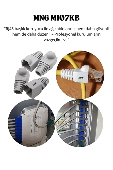MN6 M107KB RJ45 Kılıf/15 Adet-Cat6 CAT6E Cat5 CAT5E UYUMLU/RJ45 Siyah Kılıf BOOT-RJ45 Cat5 Cat6 Kılıf - Resim 5