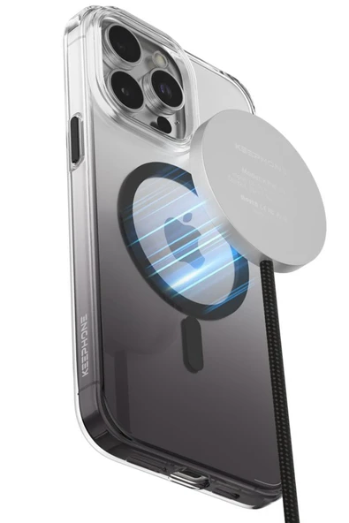 Fuchsia iPhone 15 Aurora Manyetik Şarj Uyumlu Kılıf - Resim 8