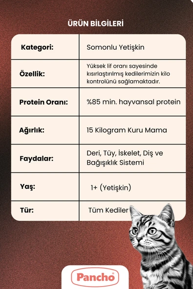 PANCHO SOMON BALIK ETLİ YETİŞKİN KEDİ MAMASI 15KG - 2