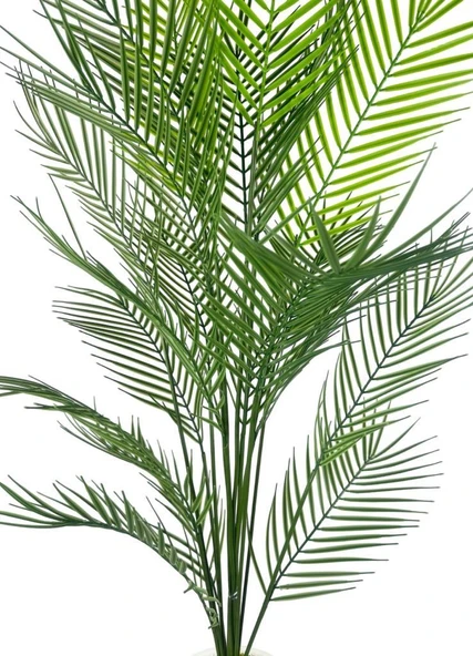 Yapay Ağaç 20 Yaprak Palmiye Ağacı Beyaz Küre Saksıda 130*60cm - Resim 5