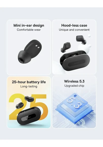 Baseus Bowie EZ10 Bluetooth 5.3 TWS Kablosuz Kulakiçi Kulaklık