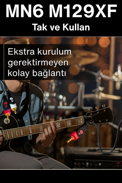 MN6 M129XF Rca Kablosu/5 Metre-3.5mm/aux Ses Kablosu-2rca Ses Kablosu-Ses Sistemi Uyumlu - 6