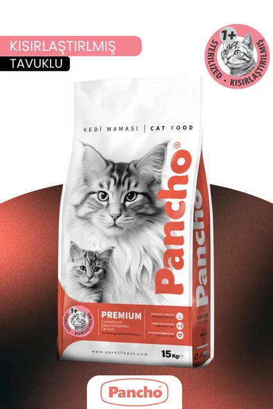 PANCHO KISIRLAŞTIRILMIŞ YETİŞKİN KEDİ MAMASI 15KG