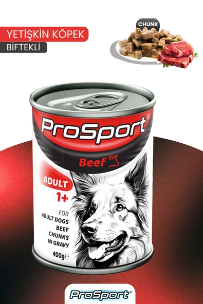 PROSPORT CHUNK SIĞIR ETLİ YETİŞKİN KÖPEK KONSERVE MAMA 400GR