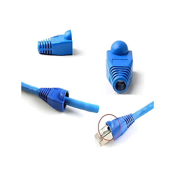 MN6 M107KB RJ45 Kılıf/15 Adet-Cat6 CAT6E Cat5 CAT5E UYUMLU/RJ45 Siyah Kılıf BOOT-RJ45 Cat5 Cat6 Kılıf - Resim 2