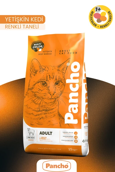 PANCHO RENKLİ YETİŞKİN KEDİ MAMASI 15KG