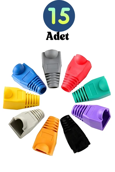 MN6 M107KB RJ45 Kılıf/15 Adet-Cat6 CAT6E Cat5 CAT5E UYUMLU/RJ45 Siyah Kılıf BOOT-RJ45 Cat5 Cat6 Kılıf ürün görseli 1