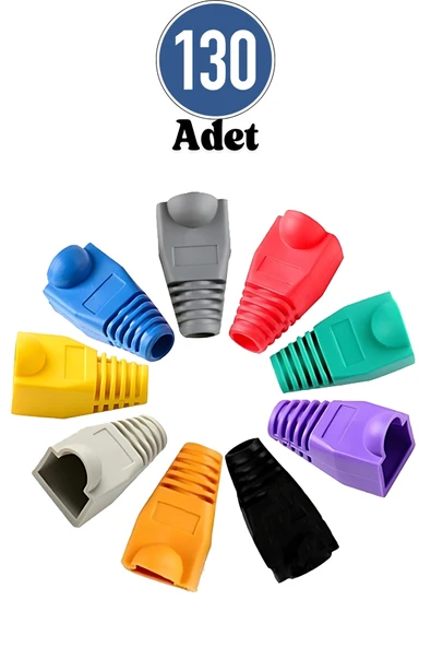 MN6 M107KB RJ45 Kılıf/130 Adet-Cat6 CAT6E Cat5 CAT5E UYUMLU/RJ45 Siyah Kılıf BOOT-RJ45 Cat5 Cat6 Kılıf