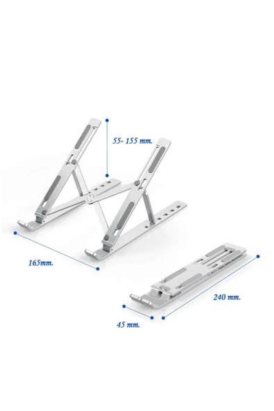 Aleminyum Gri Renk Ayarlı Laptop Macbook Notebook Güncel - Resim 3