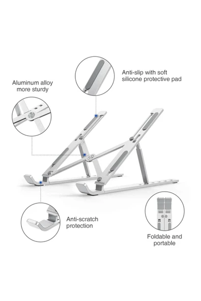 Aleminyum Gri Renk Ayarlı Laptop Macbook Notebook Güncel - Resim 4