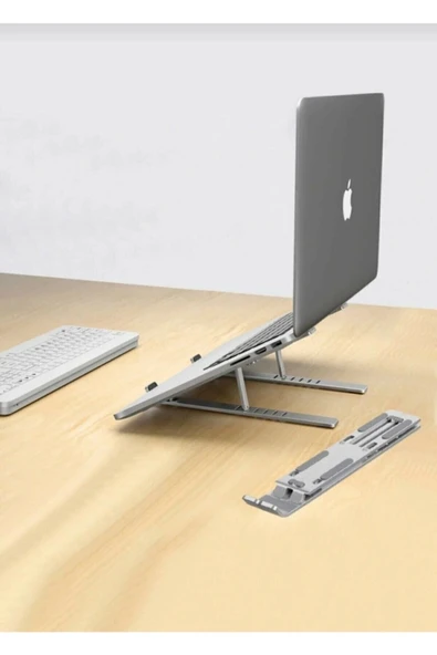 Aleminyum Gri Renk Ayarlı Laptop Macbook Notebook Güncel - Resim 5