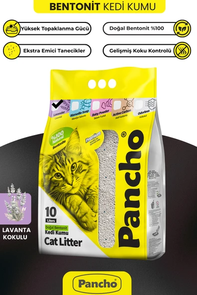 PANCHO LAVANTALI KEDİ KUMU 10 LT