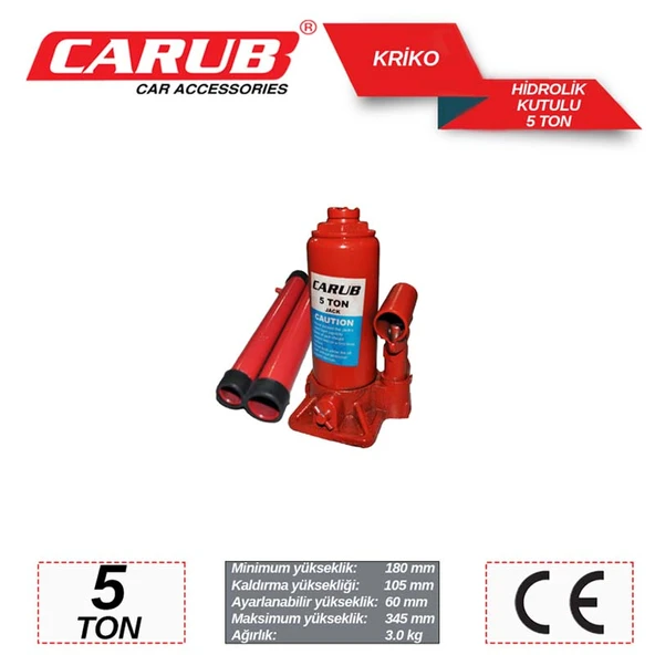 Kriko 5 Ton Hidrolik CE Belgeli Kutulu CBR-2701103 - 2