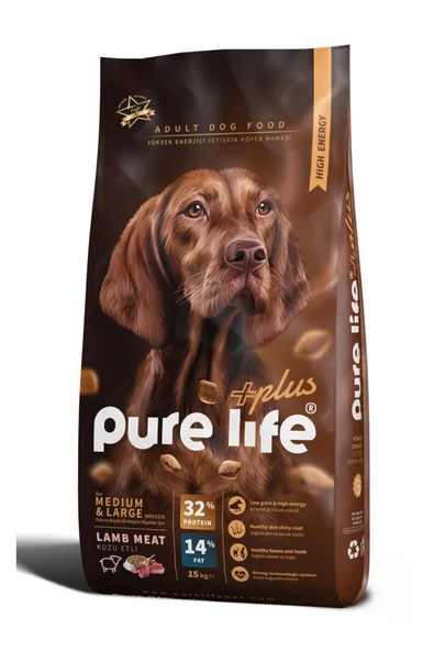 PURELİFE PLUS 32+ KUZU YETİŞKİN KÖPEK MAMASI 15KG - 4