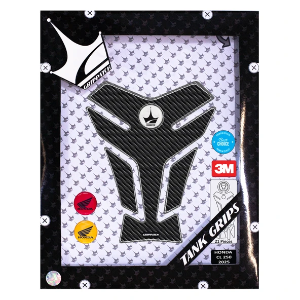 Honda CL250 2025 ile Uyumlu Kaydırmaz 6D Karbon 21 Parça Tank Pad Seti GC75 - Resim 2