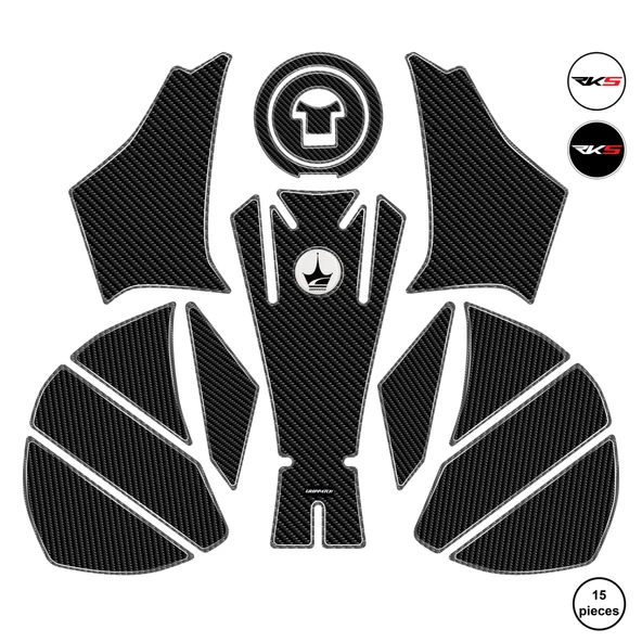 RKS A250 2023 ile Uyumlu Kaydırmaz 6D Karbon 15 Parça Tank Pad Seti GC79 - 1