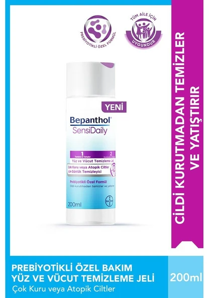 Bepanthol Sensidaily Yüz ve Vücut Temizleme Jeli 200 ml - 1