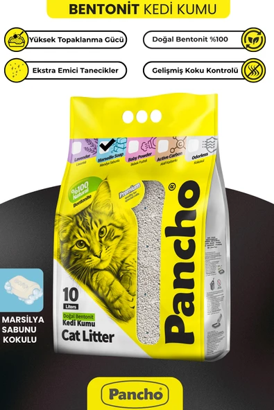 PANCHO MARSİLYA SABUNLU KEDİ KUMU 10 LT