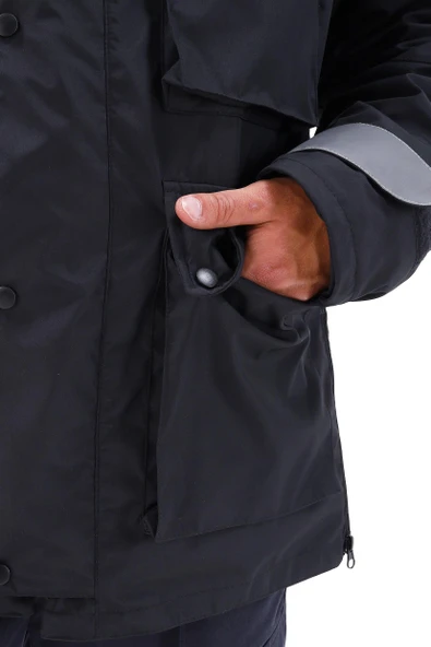 Özel Güvenlik Şartnamesine Uygun, Özel Güvenlik Kabanı, Kışlık, Su Geçirmez, Sıcak Tutucu - Resim 3