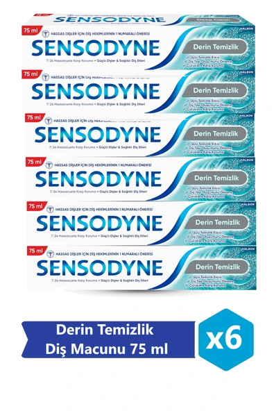 Sensodyne Derin Temizlik Diş Macunu 75 ml x 6 Adet - 1