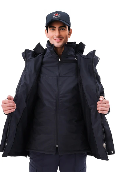 Özel Güvenlik Şartnamesine Uygun, Özel Güvenlik Kabanı, Kışlık, Su Geçirmez, Sıcak Tutucu - Resim 5