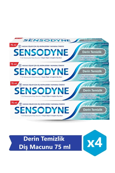 Sensodyne Derin Temizlik Diş Macunu 75 ml x 4 Adet - 1