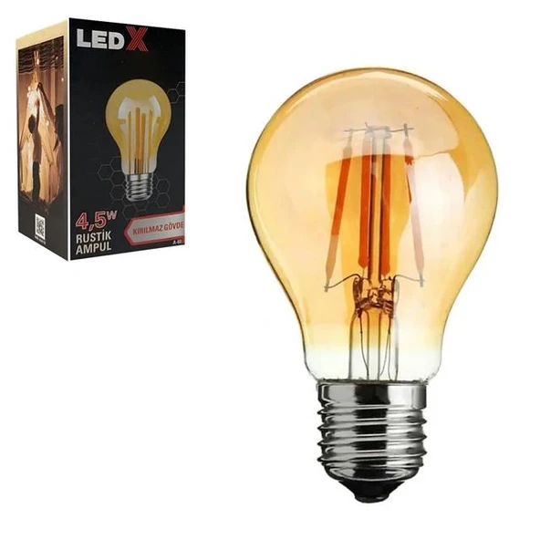 Ledx A-60 Kırılmaz Gövde 4,5 Watt Rustik Ampul ürün görseli 1
