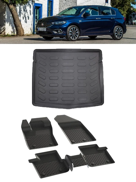 Sahler Egea Hb 2015 ve Sonrası 4.5D Paspas ve Rizline 3D Bagaj Havuz Set ürün görseli