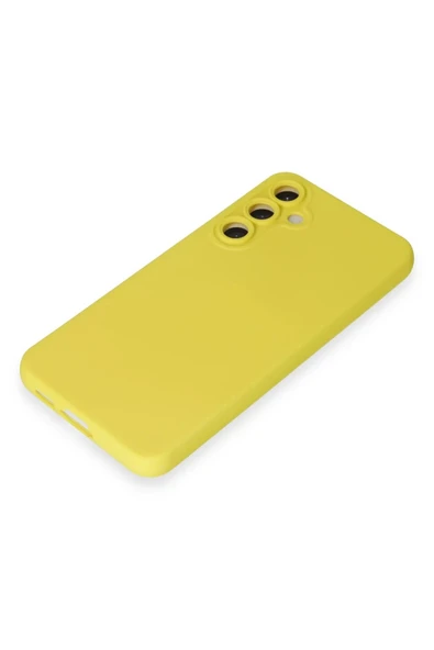 Samsung Galaxy S24 Kılıf Nano içi Kadife Silikon - Sarı - 4