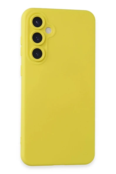 Samsung Galaxy S24 Kılıf Nano içi Kadife Silikon - Sarı - 1