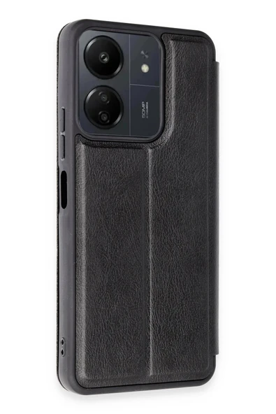 Xiaomi Redmi 13C Kılıf Flip Cover - Siyah - 2