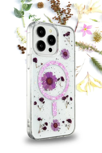 iPhone 16 Pro Kılıf Daisy Simli Magsafe Kapak - Siyah - 3