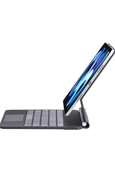 iPad Pro 12.9 (2022) Kılıf X9 Magic Manyetik Klavyeli Tablet Kılıfı - Siyah - 2