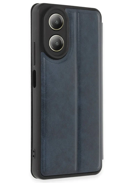 Oppo A38 Kılıf Flip Cover - Lacivert - 3