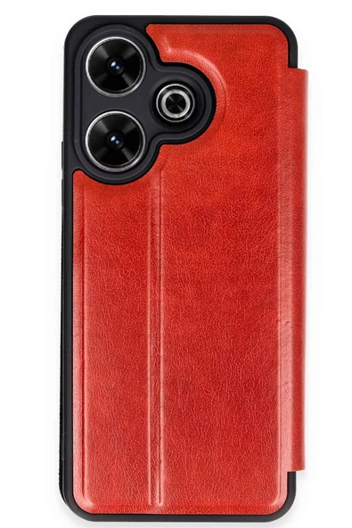 Xiaomi Redmi 13 4G Kılıf Flip Cover - Kırmızı - 1