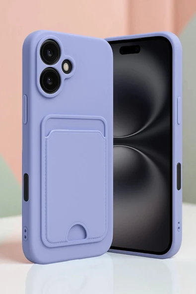 iPhone 16 Kılıf Kelvin Kartvizitli Silikon - Siyah - 2