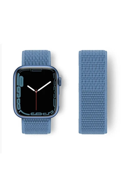 Apple Watch 42mm Hasırlı Cırtcırtlı Kordon - Mavi - 1
