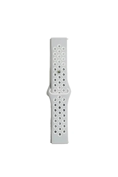 Watch 20mm Spor Delikli Kordon - Gri-Beyaz - 2
