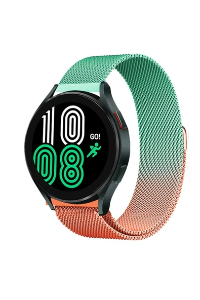 Watch 20mm Metal Mıknatıslı Kordon - Turuncu-Yeşil - 1
