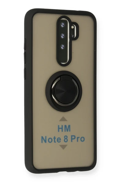 Xiaomi Redmi Note 8 Pro Kılıf Montreal Yüzüklü Silikon Kapak - Siyah - 2
