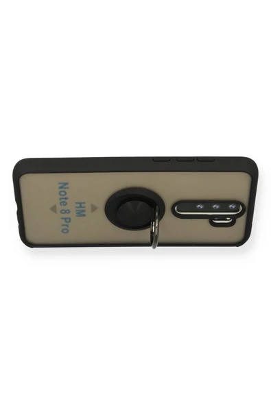 Xiaomi Redmi Note 8 Pro Kılıf Montreal Yüzüklü Silikon Kapak - Siyah - 3