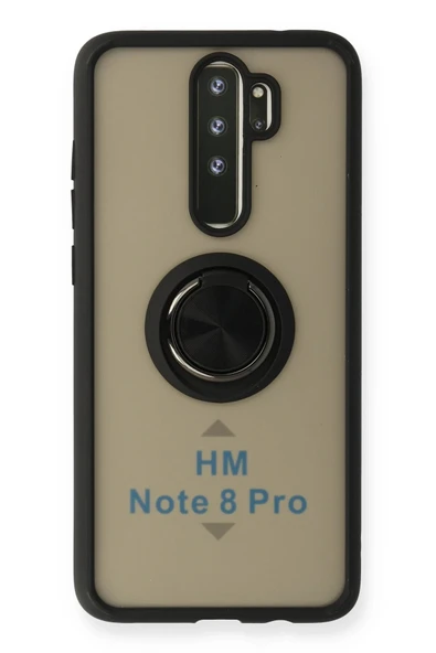 Xiaomi Redmi Note 8 Pro Kılıf Montreal Yüzüklü Silikon Kapak - Siyah - 1