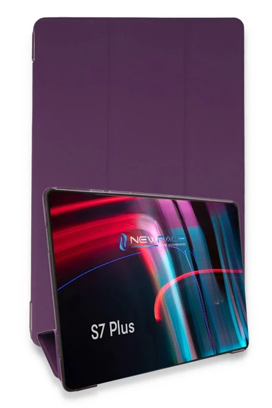 Samsung Galaxy T970 Tab S7 Plus 12.4 Kılıf Tablet Smart Kılıf - Mor - 1