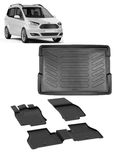 Sahler Ford Courier 2014-2023 4.5D Paspas 3D Rizline Bagaj Havuzu Set ürün görseli