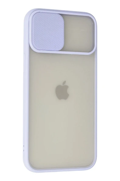 iPhone 12 Pro Max Kılıf Palm Buzlu Kamera Sürgülü Silikon - Lila - 3