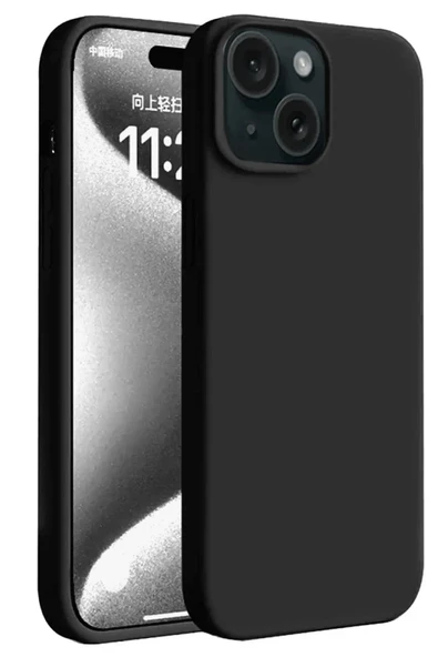iPhone 15 Kılıf First Silikon - Siyah - 1