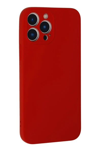 iPhone 13 Pro Max Kılıf Nano içi Kadife Silikon - Kırmızı - 3
